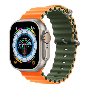 Apple Ocean Strap for applewatch8/7/se/ultra sports two-tone silicone iwatch strap