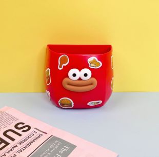 New pen holder does not bump cute big mouth cartoon sticker student desktop stationery finishing storage desk ornaments