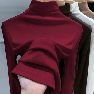 Outer Wear Base Shirt Threaded Long-sleeved Top Base Spring and Autumn New All-match Slim-fit Slimming Mother's Inner Shirt