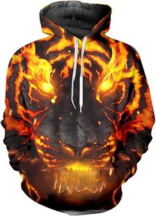 220 г здоровой ткани источник производителя (без молнии) Fire 3D печать с капюшоном свитер европейская и американская версия