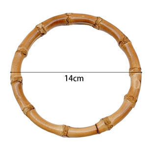 Handmade bag accessories handle wooden bamboo wrist bag gift box round D-shaped handle bamboo ring wholesale