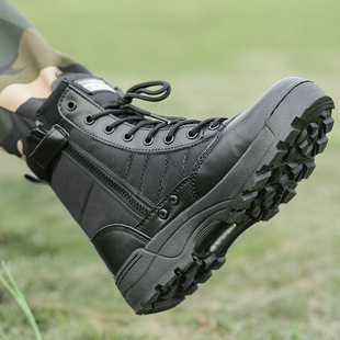 Training boots men's spring and autumn high-top tactical boots outdoor breathable hiking shoes non-slip wear-resistant martin boots for wholesale