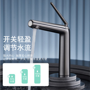 Basin Faucet Brass Gun Grey Hot and Cold Bathroom Faucet Wash Basin Table Basin Toilet Faucet