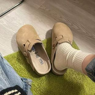 Женские полусапожки Birkenstock из натуральной кожи, новинка лета 2025 года, летняя верхняя одежда, туфли Birkenstock, тапочки без шнуровки