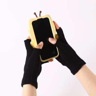 Half finger brushed gloves manufacturers couples men and women winter riding cold students autumn and winter warm Joker cross-border explosions