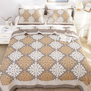 Pure Cotton Gauze Towel Quilt All Cotton Cover Blanket Tassel Side Sofa Cover Blanket Single and Double Air Conditioned Quilt Extra Large Thickened Cover Blanket