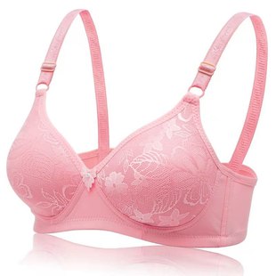 Hot Hot Middle-aged and Elderly Underwear Thin Cup Small Chest Gathering No Steel Ring Adjustable Bra Factory Spot Seconds