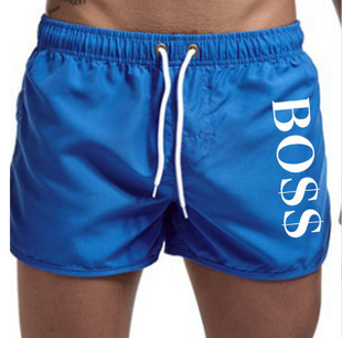 New Aliexpress European and American Male Fashion Beach Shorts Polyester Multicolor Sports Male Three-point Shorts Men's Beach Pants