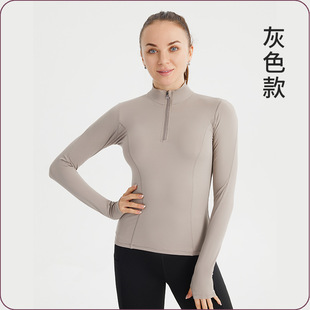VFU autumn and winter popular half zipper fitness clothing women's long sleeve running slim yoga clothing quick-drying and hip sports top