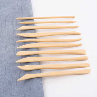 Pottery clay sculpture tool wooden knife 10 piece set soft clay clay DIY modeling clay sculpture tool suit