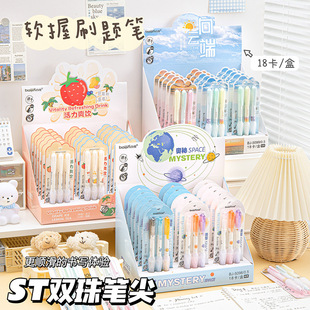 Card-mounted 100-gold Soft Gel Press Gel Pen to Reduce Burden and Prevent Fatigue Double-bead Quick-drying Signature Pen Exam Brushing Water Pen Black