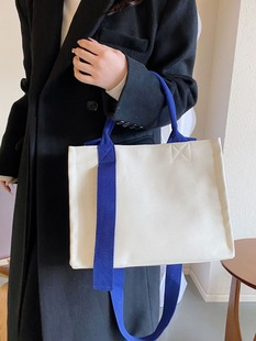 Canvas Bag with Strap Custom Portable Tote Bag Fashionable All-match Large Capacity Shoulder Bag Simple Bag for Women