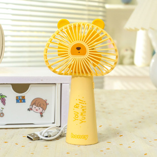 Cute girl style high color value cartoon handheld mini fan three wind USB charging summer cool and refreshing good things