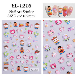 Симпатичная наклейка для ногтей Sanrio трехмерный рельеф Мелотти Пачаха собака KTcat ногтей наклейка украшения YL модель