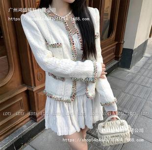 Color high-grade small fragrant style lace hand-woven braid high-grade clothing coat collar accessories accessories