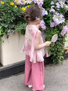 Girls' Sleeveless National Style suit 2025 New Children's Summer New Chinese National Style Baby Girl Cute Child Two Pieces