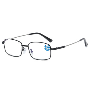 Memory titanium full-frame anti-blue light reading glasses men's middle-aged and elderly not easy to fatigue presbyopia glasses for the elderly clear flower glasses