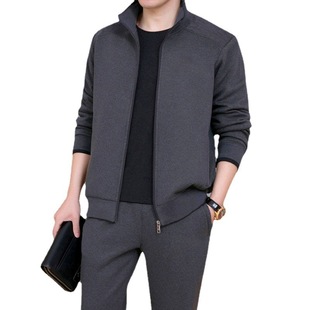 Cross-border Middle-aged and Elderly Men's Autumn and Winter Two-piece Fashionable Cardigan Sweater Casual Sports suit Top Pants