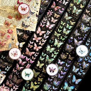 Mo ink PET tape unbounded butterfly series butterfly theme hand account DIY material circulation stickers 6 options