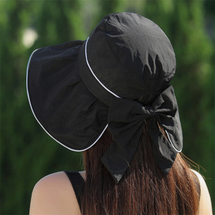 Sun Hat Women's UV protection widened sun hat women's summer sun protection all-match bow fisherman hat wholesale