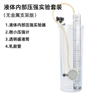 Full set of liquid internal pressure tester suit micro pressure gauge transparent liquid container buoyancy Experiment Teaching Aids