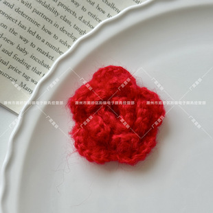 White Mauhair Hand Crochet Three-dimensional Three-layer Wool Flower Decoration Accessories DIY Accessories Accessories Accessories Accessories