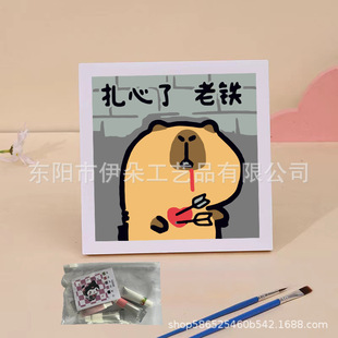 Line puppy strawberry bear digital oil painting diy children's cartoon oil painting stall photo frame painting manufacturers wholesale