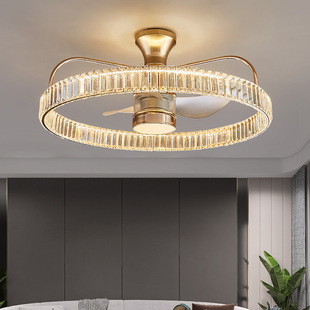 Rex OPP Crystal fan light new light luxury living room dining room invisible ceiling fan light simple home bedroom integrated