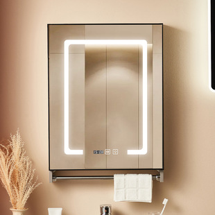 Ultra Small Size Bathroom Mirror Cabinet Individual Smart 40,50cm Toilet Storage Mirror Box Waterproof with Towel Bar