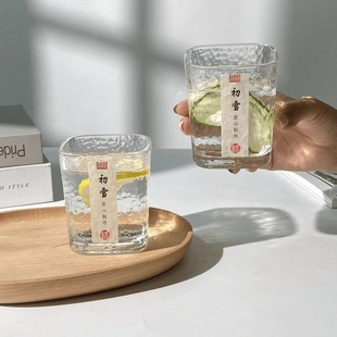 High color value first snow hammer glass Japanese style household water glass whisky glass square glass wholesale