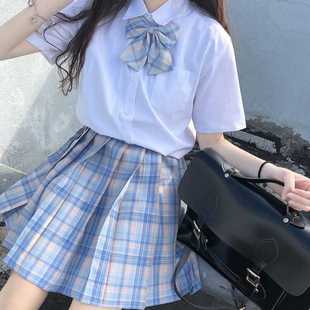 Summer Short-sleeved JK Uniform Dress Genuine Women's Japanese Style Kanto Breasted Short-sleeved Sailor Suit Set of Pleated Skirt suit Full Set