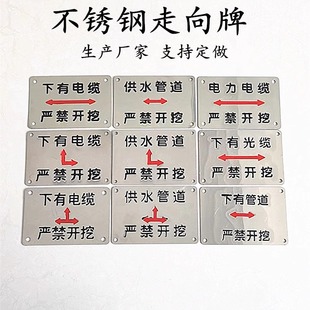 Stainless Steel Ground Direction Sign, Power Cable, Gas Water Supply Pipe Sign, Sewage and Rain Sign Gauge