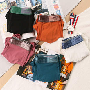 Multi-style Summer New Men's Boxer Simple Mid-waist Solid Color Comfortable Skin-friendly Men's Underwear Pure Cotton Shorts