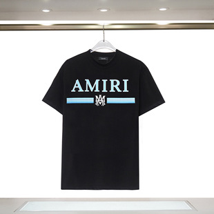 Cross-border Wholesale 2024 Fashion Brand AMIRI Short-sleeved Dragon Year Printing Fashion Casual Men's and Women's Short-sleeved T-shirts