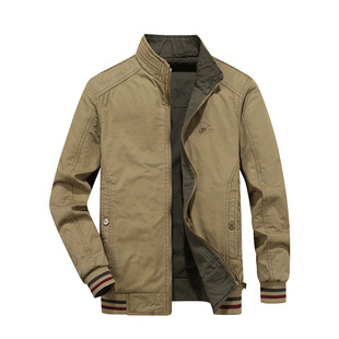 Factory Straight Hair 2024 New Men's Autumn and Winter Double-sided Jacket Embroidery Label Pocket Washed plus size Jacket