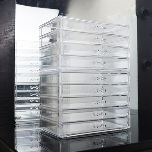 Jewelry Storage Box Dustproof Transparent Acrylic with Lid Drawer-type Four-layer Cosmetic Storage Box Desktop Finishing