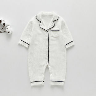Cotton Baby Jaysuit Children's Climbing Wear Hayi Jaysuit Long Sleeve Pajamas Air-conditioning Clothes for Boys and Girls Spring and Summer