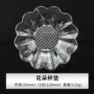 Handmade Glass Coaster Heat Insulation Mat Transparent Tea Cup Holder Tea Mat Saucer Japanese Non-slip Tea Ceremony Zen Tea Cup Mat Holder