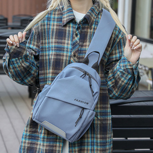 Chest Bag Women's Shoulder Crossbody Bag 2024 Summer New Arrival Canvas Bag Trendy Brand Niche Bag Casual Sports Backpack
