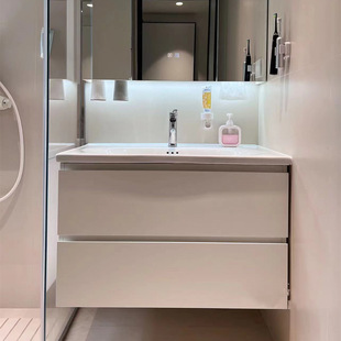 Simple Style Ceramic All-in-one Basin Bathroom Cabinet Combination All-match Toilet Sink Sink Bathroom Cabinet