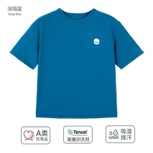 Summer New Children's Lyocell Short-sleeved T-shirt Boys' and Girls' Breathable Sweat-absorbent Ice-feeling Pajamas suit