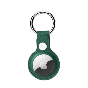 Suitable for Apple Airtag leather case PU leather short anti-lost locator keychain pet tracker protective case