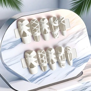 6116# Hand-Wearing Armor Collection New Fake Nail Patch Advanced Sense Short Imei Cat's Eye Wearing Manicure
