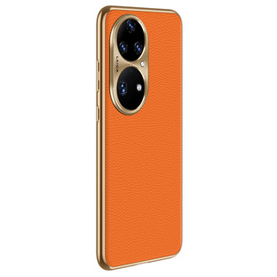 Применимо для Huawei P50 чехол для мобильного телефона бизнес минималистичный P50Pro ультратонкий кожаный защитный чехол с рисунком личи