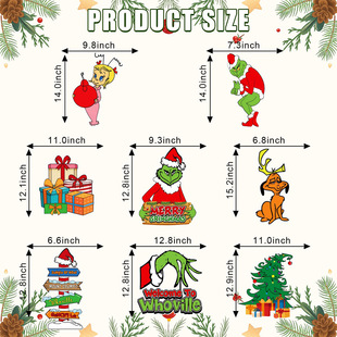 Christmas hot-selling Grinch garden card elk little girl Cindy outdoor lawn decoration colorful sign