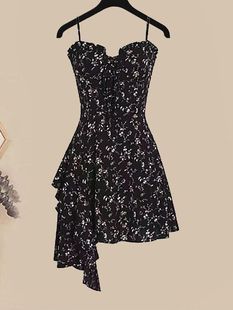 Summer pure desire style wear a set of women's 2023 new floral strap dress sun protection shirt two-piece suit