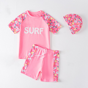Children's Swimwear Boys and Girls Swimwear 2024 New Girls Big Kids Cartoon Split suit Swimwear Wholesale