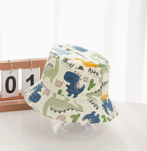 New baby cartoon dinosaur fisherman hat spring thin sun hat children's travel cute breathable factory wholesale