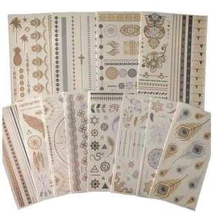 Bronzing tattoo cross-border set gold silver YHMT factory spot sticker tattoo waterproof sticker