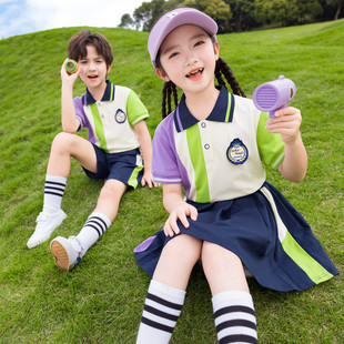 Primary School Uniform Summer Short-Sleeved Korean Style Graduation Photo Children's Sports Meeting Class Uniform Set Teacher Kindergarten Uniform